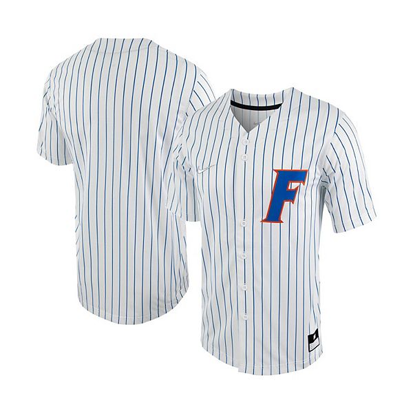Мужская бейсбольная джерси Florida Gators в полоску, белая и синяя Nike
Мужская бейсбольная джерси Florida Gators в полоску, белая и синяя Nike