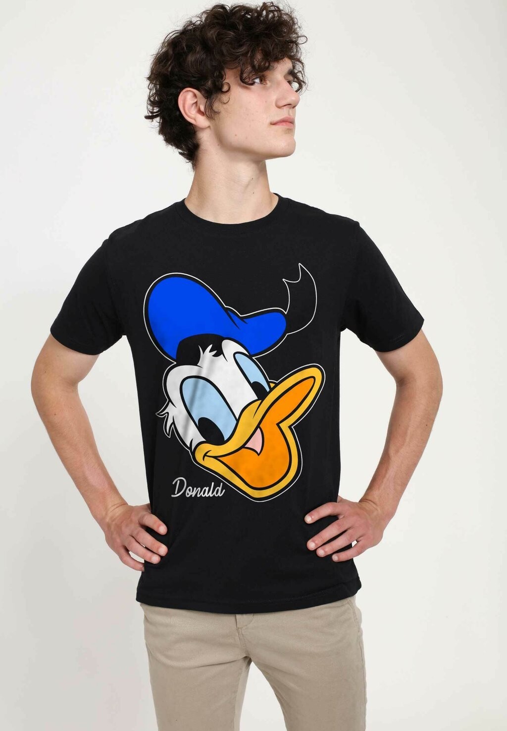 Футболка с принтом DISNEY CLASSIC MICKEY DONALD BIG FACE UNISEX Disney, черный 
Футболка с принтом DISNEY CLASSIC MICKEY DONALD BIG FACE UNISEX Disney, черный