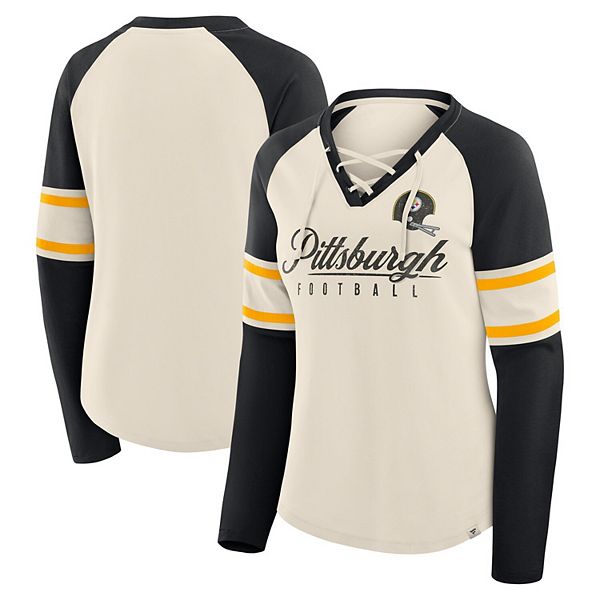Женская футболка Pittsburgh Steelers Hometown Gridiron Hero с V-вырезом и длинными рукавами реглан в цвете cream/black Fanatics, Черный, Женская футболка Pittsburgh Steelers Hometown Gridiron Hero с V-вырезом и длинными рукавами реглан в цвете cream/black
Женская футболка Pittsburgh Steelers Hometown Gridiron Hero с V-вырезом и длинными рукавами реглан в цвете cream/black Fanatics, Черный, Женская футболка Pittsburgh Steelers Hometown Gridiron Hero с V-вырезом и длинными рукавами реглан в цвете cream/black