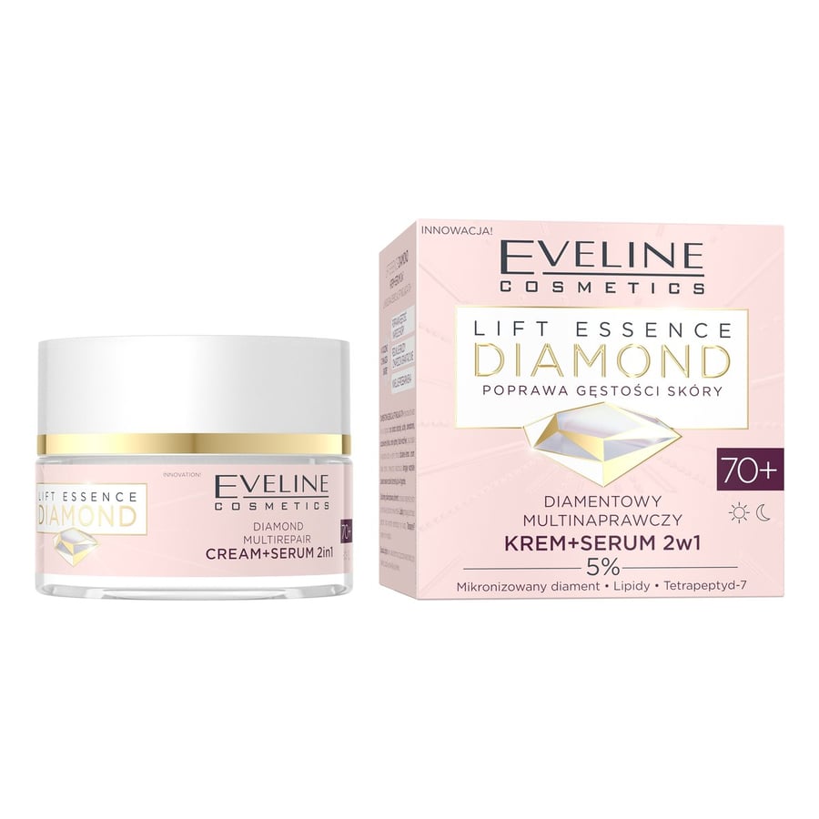 Eveline Lift Essence Diamond Diamond многофункциональный восстанавливающий крем + сыворотка 70+ Inna marka
Eveline Lift Essence Diamond Diamond многофункциональный восстанавливающий крем + сыворотка 70+ Inna marka