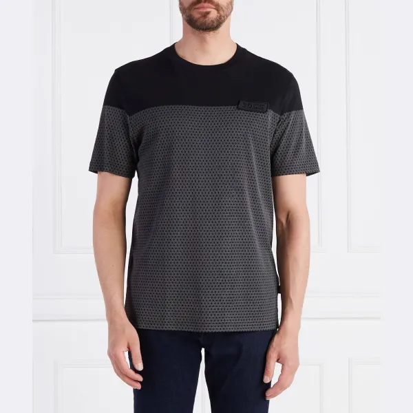 Футболка свободного кроя с полусетчатой отделкой Boss, черный 
Футболка свободного кроя с полусетчатой отделкой Boss, черный
