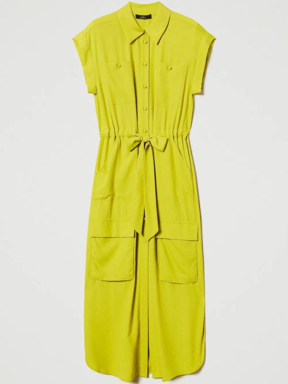 Платье-рубашка макси из крепа TWINSET, желтый
Платье-рубашка макси из крепа TWINSET, желтый