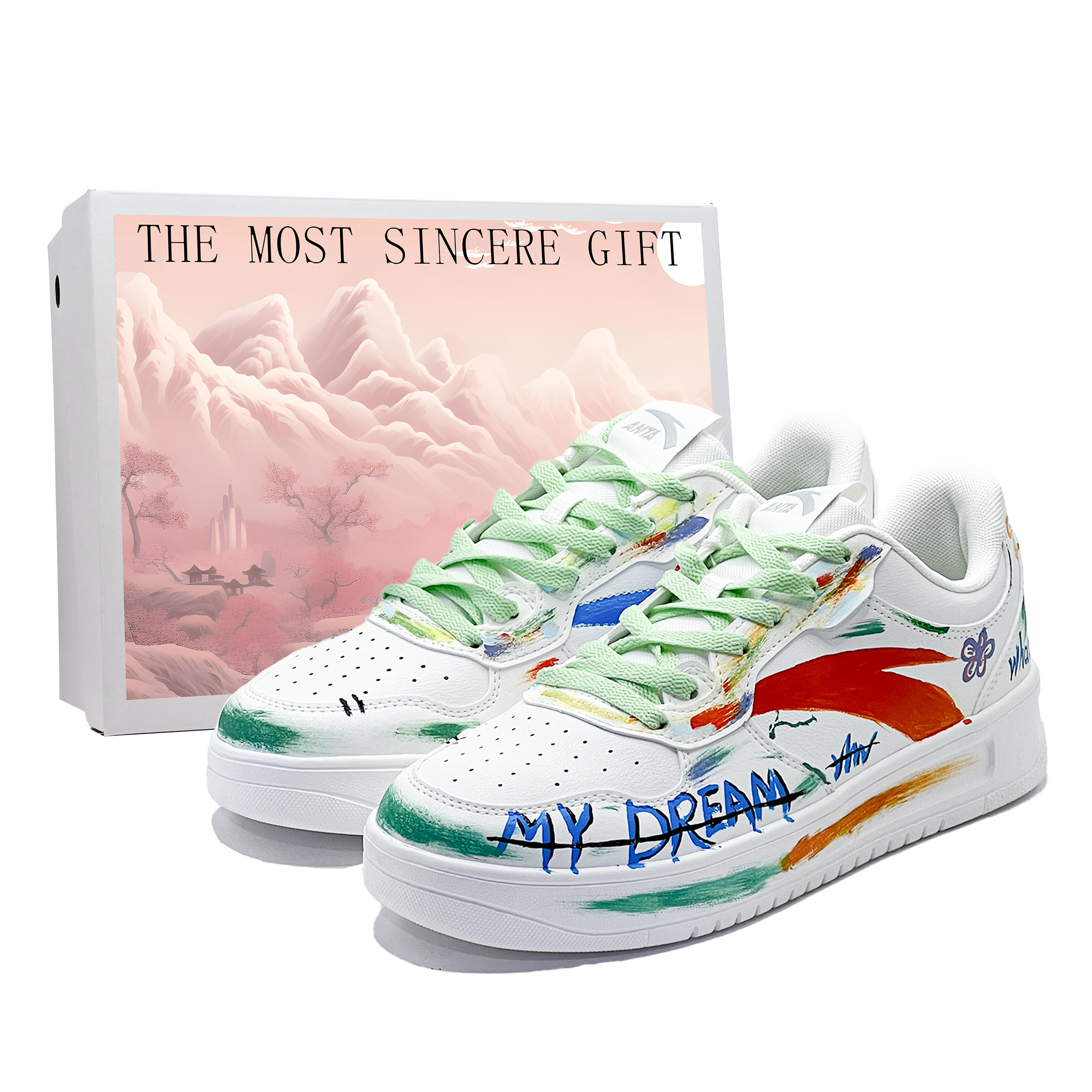 ANTA Низкие противоскользящие амортизирующие кроссовки Life Collection для скейтбординга, мужские, белые, красные, зеленые
ANTA Низкие противоскользящие амортизирующие кроссовки Life Collection для скейтбординга, мужские, белые, красные, зеленые