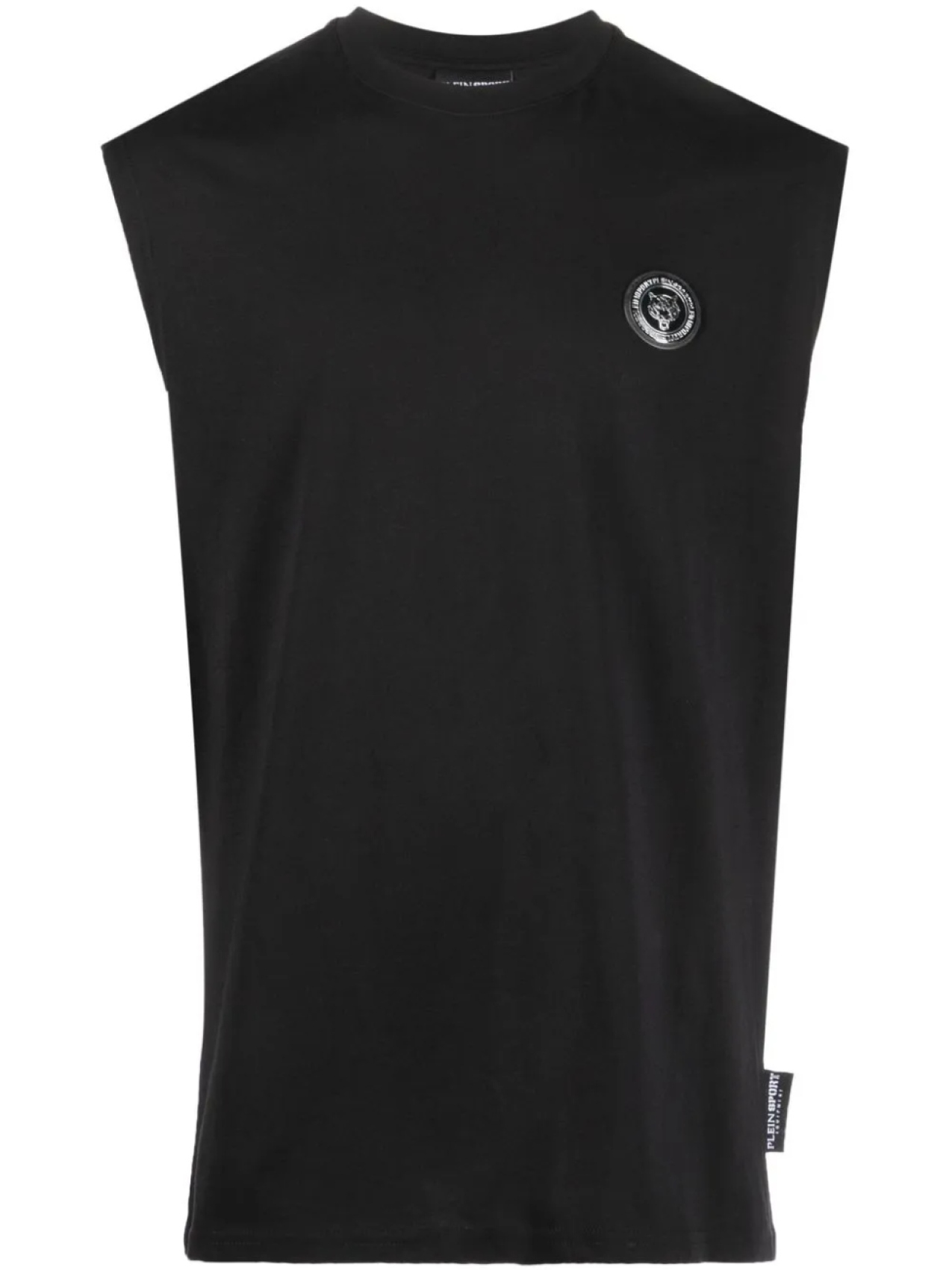 Футболка Plein Sport топ Statement с нашивкой-логотипом, черный 
Футболка Plein Sport топ Statement с нашивкой-логотипом, черный