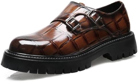 Мужские лоферы на платформе с двойной пряжкой из лакированной кожи, ретро, с кожаным тиснением, круглым носком, низкие с массивной подошвой, без шнурков, для делового и повседневного ношения, подходят для свиданий, танцев Ghibhna, коричневый
Мужские лоферы на платформе с двойной пряжкой из лакированной кожи, ретро, с кожаным тиснением, круглым носком, низкие с массивной подошвой, без шнурков, для делового и повседневного ношения, подходят для свиданий, танцев Ghibhna, коричневый