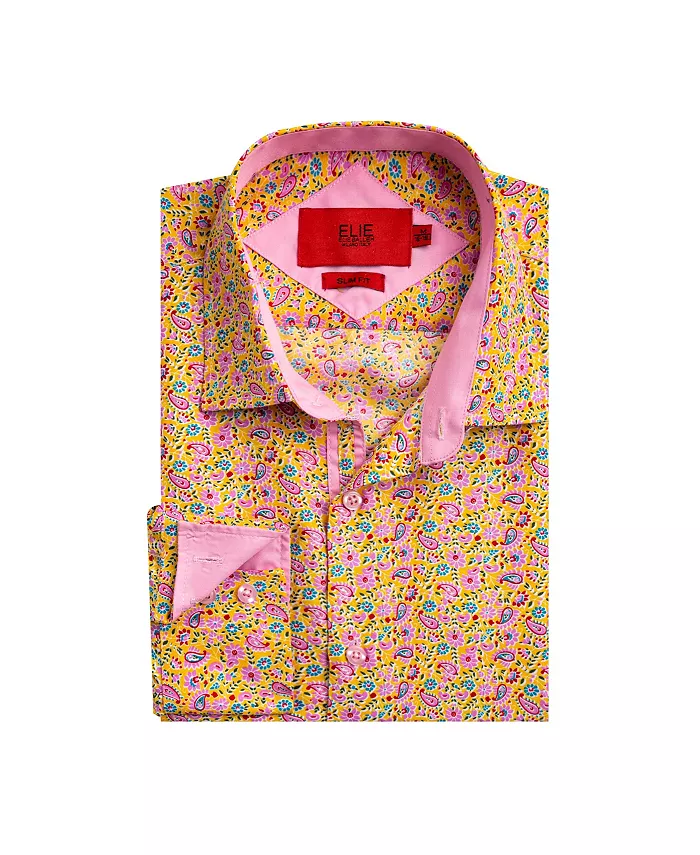 Рубашка для мальчиков Big Boys желтая приталенная с узором пейсли Elie Balleh, желтый
Рубашка для мальчиков Big Boys желтая приталенная с узором пейсли Elie Balleh, желтый