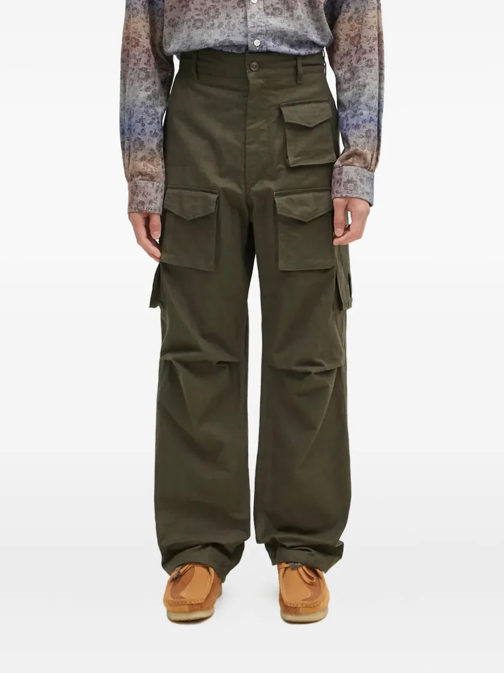 Прямые брюки с карманами Engineered Garments, зеленый 
Прямые брюки с карманами Engineered Garments, зеленый