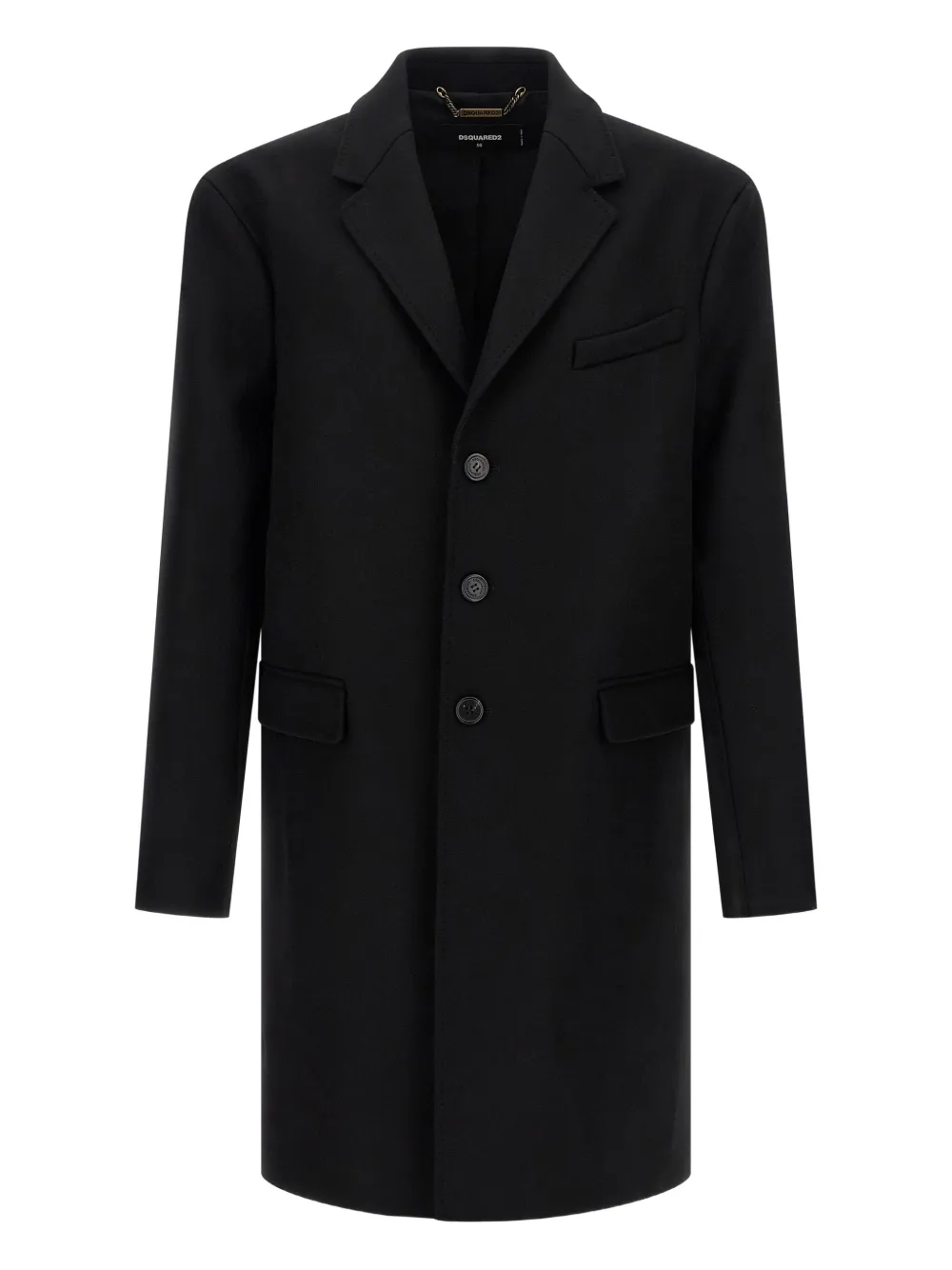 Шерстяное пальто на пуговицах DSQUARED2, черный
Шерстяное пальто на пуговицах DSQUARED2, черный