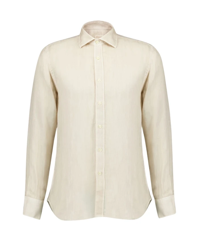 Классическая рубашка приталенного кроя из бежевого льна 120% Lino, бежевый
Классическая рубашка приталенного кроя из бежевого льна 120% Lino, бежевый