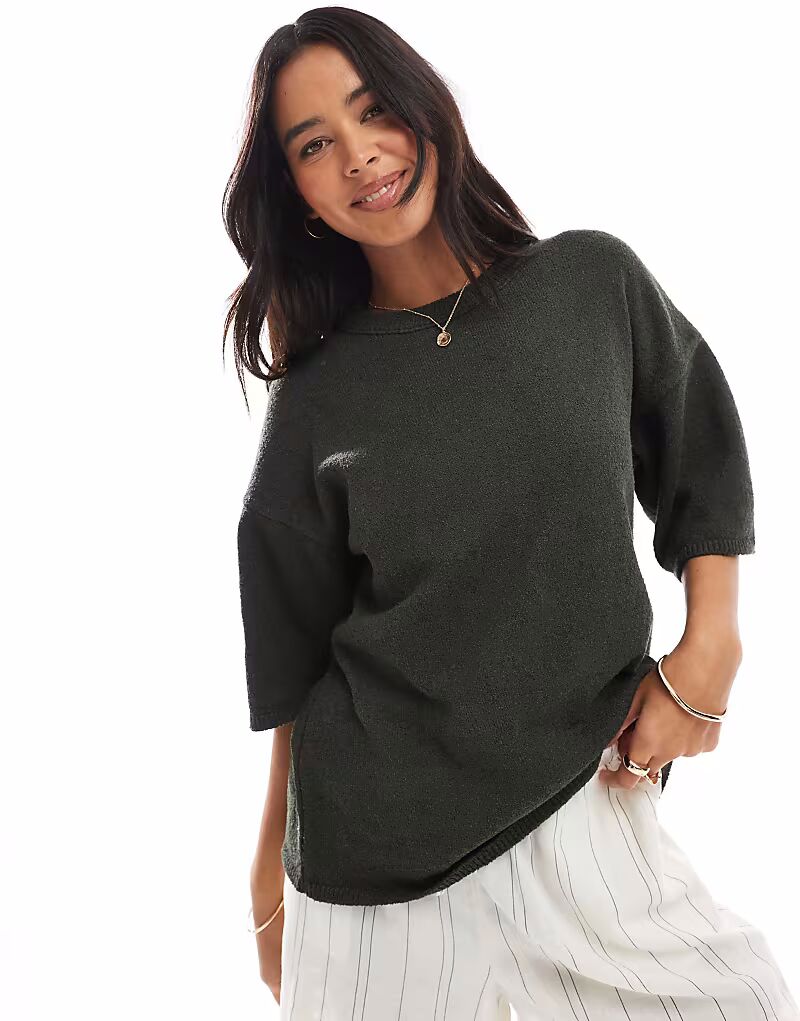 Футболка свободного кроя ASOS DESIGN цвета хаки из трикотажного полотна 
Футболка свободного кроя ASOS DESIGN цвета хаки из трикотажного полотна