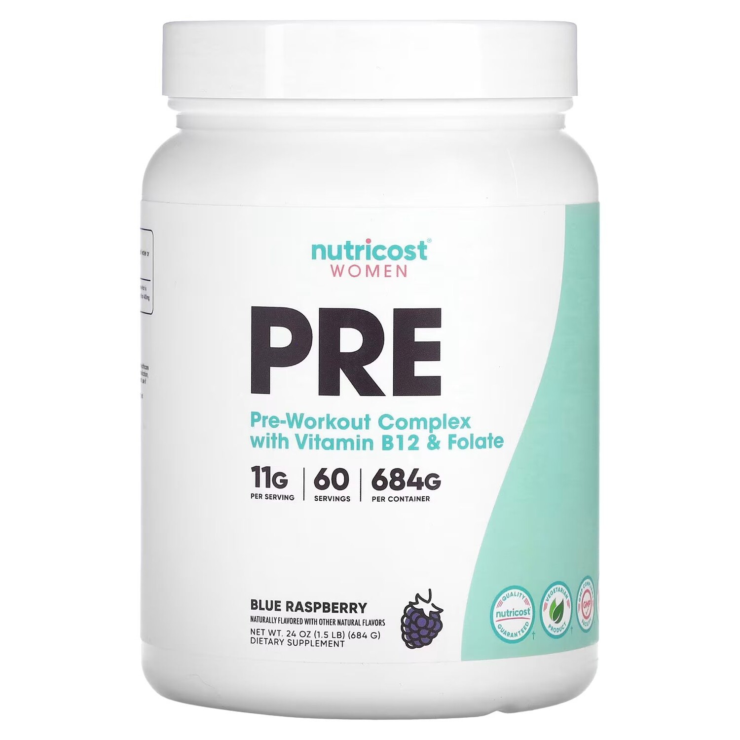 Для женщин, Предтренировочный комплекс с витамином B12 и фолатом, голубая малина, 1,5 фунта (684 г) Nutricost
Для женщин, Предтренировочный комплекс с витамином B12 и фолатом, голубая малина, 1,5 фунта (684 г) Nutricost