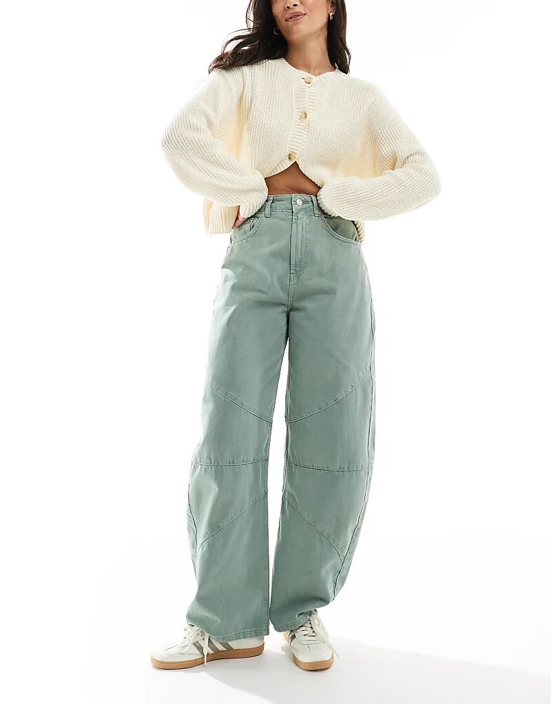 Джинсы-бочонки с высокой талией и декоративными швами в цвете шалфея ASOS DESIGN
Джинсы-бочонки с высокой талией и декоративными швами в цвете шалфея ASOS DESIGN