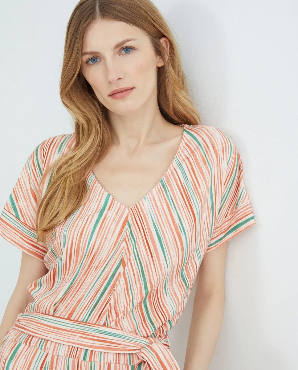 Футболка с короткими рукавами и V-образным вырезом Guitare, многоцветный 
Футболка с короткими рукавами и V-образным вырезом Guitare, многоцветный