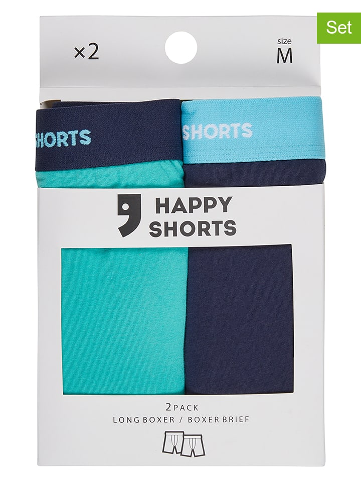 Happy Shorts Комплект из 2 штук: боксерские шорты бирюзового/темно-синего цвета
Happy Shorts Комплект из 2 штук: боксерские шорты бирюзового/темно-синего цвета