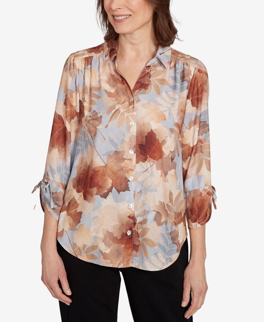 Женский классический топ с текстурированным узором в виде листьев и пуговицами спереди Alfred Dunner, Tan Neutral
Женский классический топ с текстурированным узором в виде листьев и пуговицами спереди Alfred Dunner, Tan Neutral