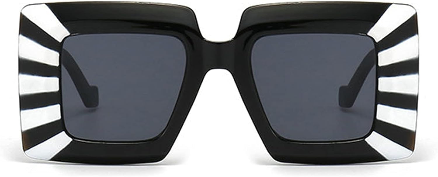 Willochra Винтажные солнцезащитные очки большого размера в квадратной оправе для женщин, роскошные солнцезащитные очки большого размера с принтом «зебра» для мужчин, с широкими дужками, Black White
Willochra Винтажные солнцезащитные очки большого размера в квадратной оправе для женщин, роскошные солнцезащитные очки большого размера с принтом «зебра» для мужчин, с широкими дужками, Black White