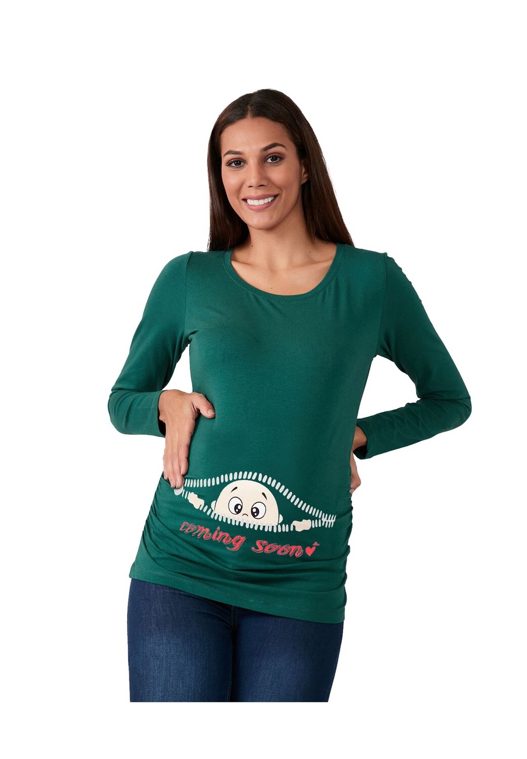 Рубашка с длинными рукавами и мотивом Comingскоро для беременных M.M.C., темно-зеленый
Рубашка с длинными рукавами и мотивом Comingскоро для беременных M.M.C., темно-зеленый