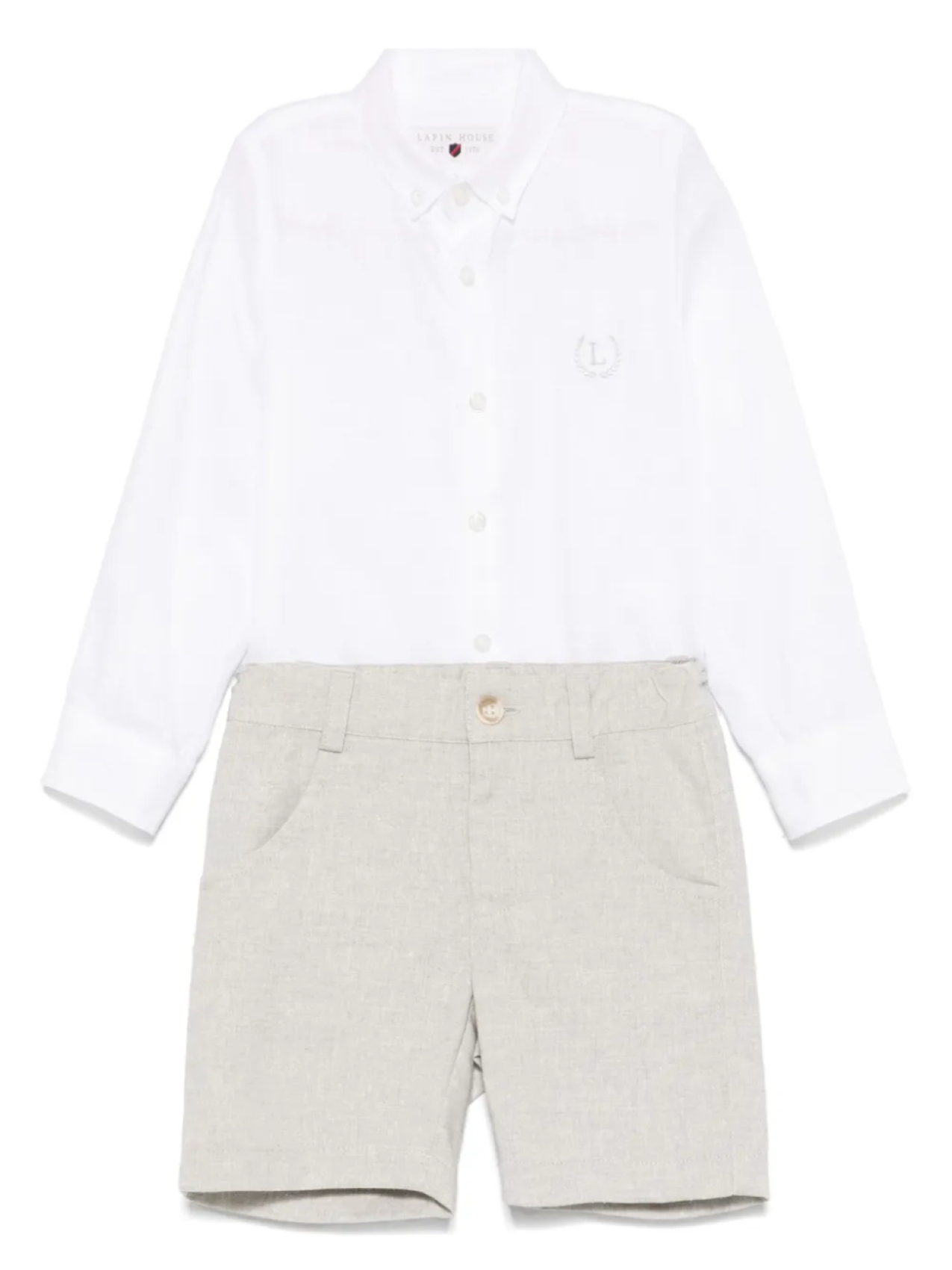 Lapin House льняной комплект из топа и шортов, нейтральный
Lapin House льняной комплект из топа и шортов, нейтральный