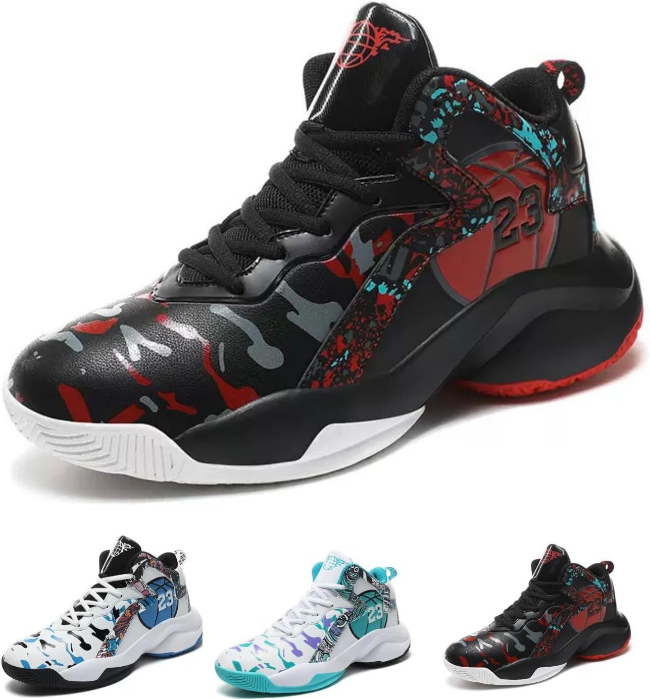 Мужские ретро баскетбольные кроссовки с высокой платформой, нескользящие, дышащие, уличная мода, кроссовки для ходьбы для женщин и мужчин Macefil, черный/красный
Мужские ретро баскетбольные кроссовки с высокой платформой, нескользящие, дышащие, уличная мода, кроссовки для ходьбы для женщин и мужчин Macefil, черный/красный
