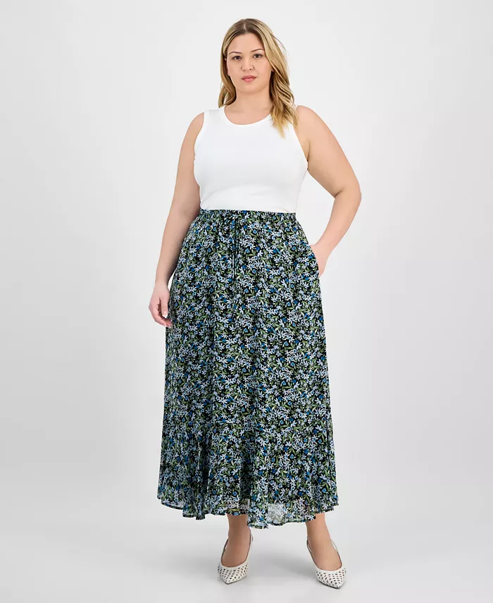 Модная юбка макси размера плюс с цветочным принтом и завязками On 34th, черный
Модная юбка макси размера плюс с цветочным принтом и завязками On 34th, черный