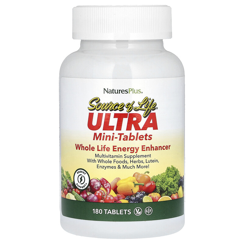 NaturesPlus, Source of Life, Ultra Mini-Tablets, Whole Life Energy Enhancer, 180 таблеток
NaturesPlus, Source of Life, Ultra Mini-Tablets, Whole Life Energy Enhancer, 180 таблеток