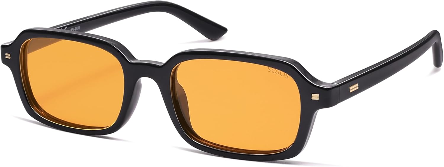 SOJOS Модные прямоугольные поляризованные солнцезащитные очки для женщин и мужчин, маленькие, в стиле ретро, тонкие, квадратные, модель SJ2610, Shiny Black/Yellow Tint
SOJOS Модные прямоугольные поляризованные солнцезащитные очки для женщин и мужчин, маленькие, в стиле ретро, тонкие, квадратные, модель SJ2610, Shiny Black/Yellow Tint