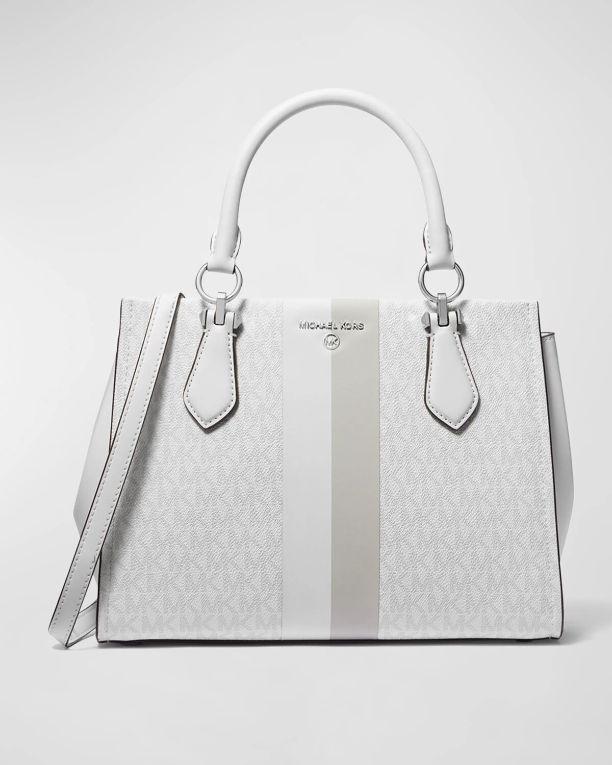 Сумка-саквояж Marilyn среднего размера с монограммой MICHAEL Michael Kors, цвет White 
Сумка-саквояж Marilyn среднего размера с монограммой MICHAEL Michael Kors, цвет White