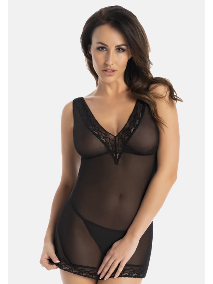 Сетчатая ночная рубашка Herty с V-образным вырезом черного цвета Teyli
Сетчатая ночная рубашка Herty с V-образным вырезом черного цвета Teyli