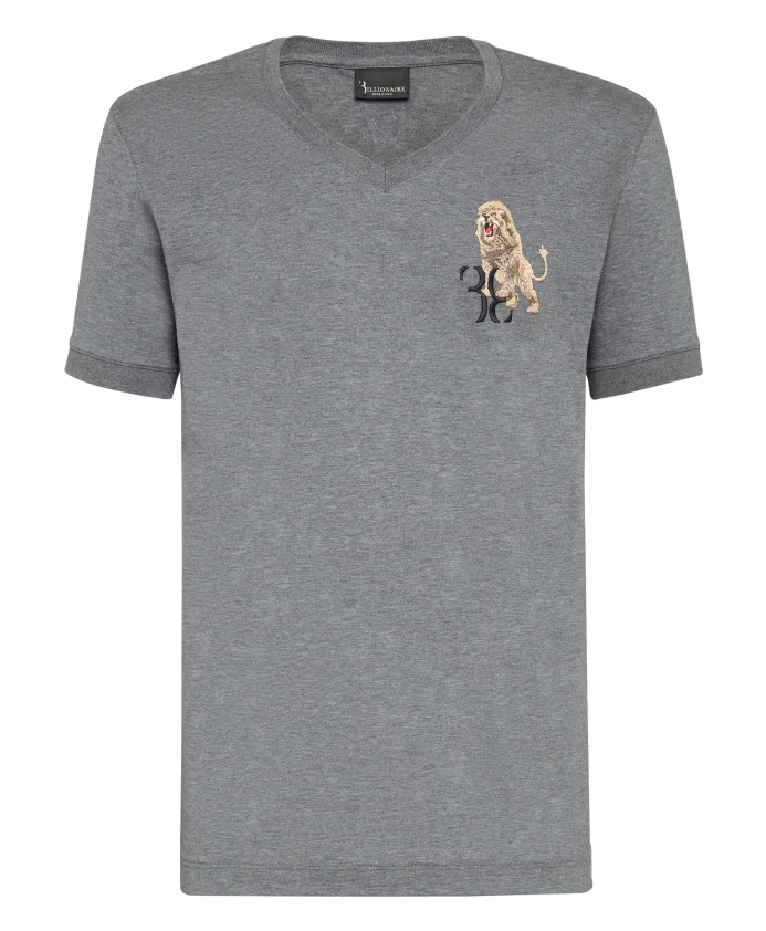 Футболка с V-образным вырезом и изображением льва Billionaire, серый
Футболка с V-образным вырезом и изображением льва Billionaire, серый