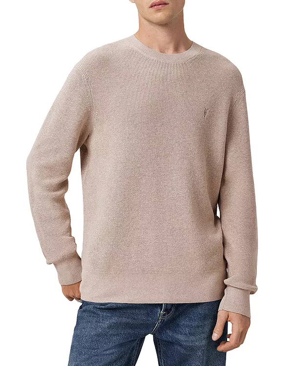Свитер с круглым вырезом и вафельной текстурой Allsaints, бежевый
Свитер с круглым вырезом и вафельной текстурой Allsaints, бежевый