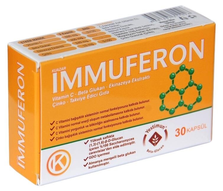 Иммуферон 30 капсул KUAZAR İLAÇ
Иммуферон 30 капсул KUAZAR İLAÇ
