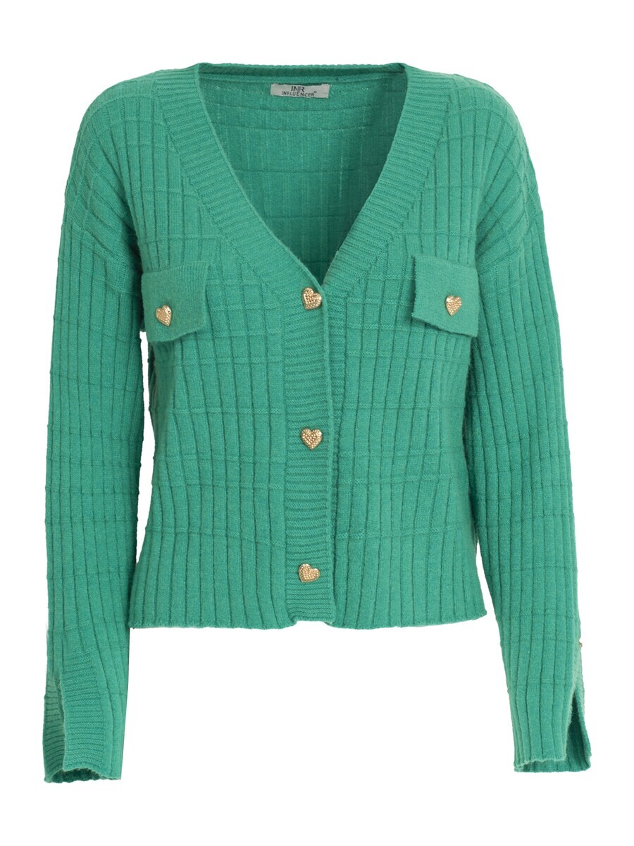 Вязаный кардиган Influencer Knit Cardigan Fancy, зеленый 
Вязаный кардиган Influencer Knit Cardigan Fancy, зеленый