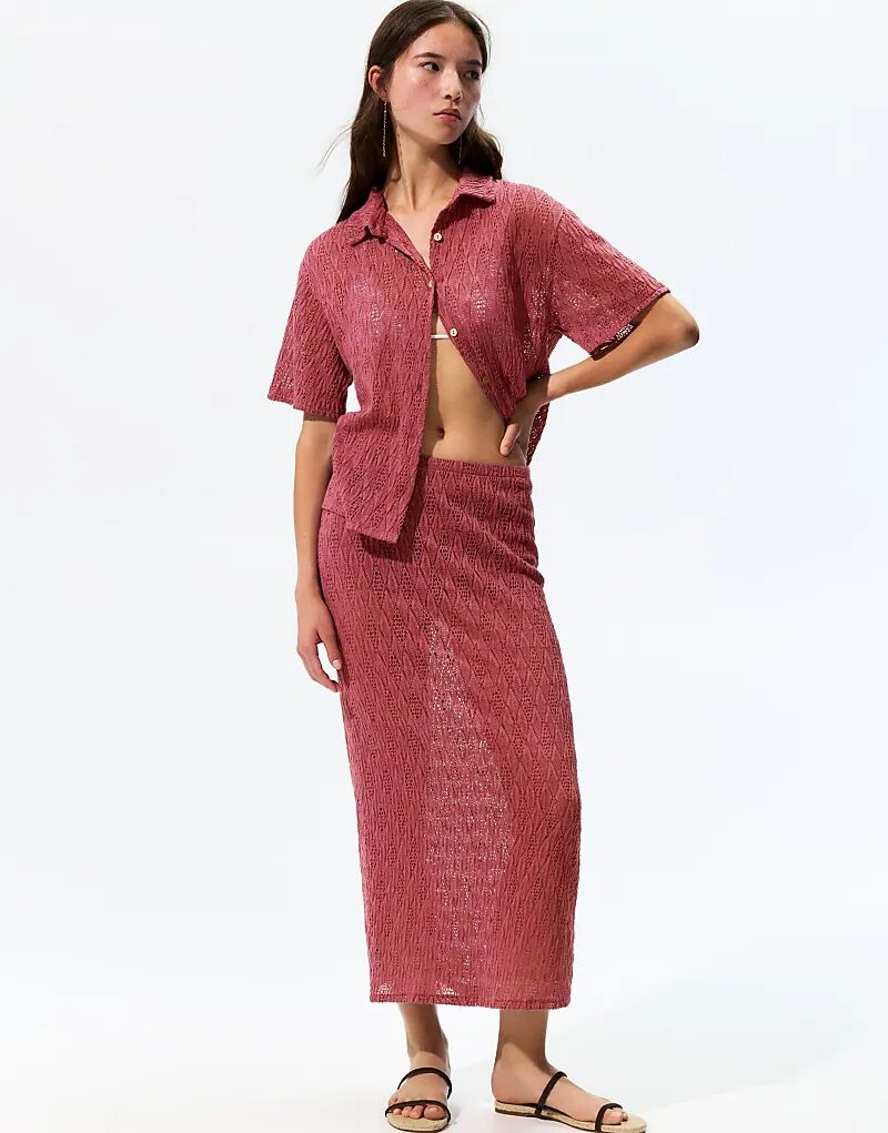 Юбка миди Pull&Bear Knit темно-розового цвета
Юбка миди Pull&Bear Knit темно-розового цвета