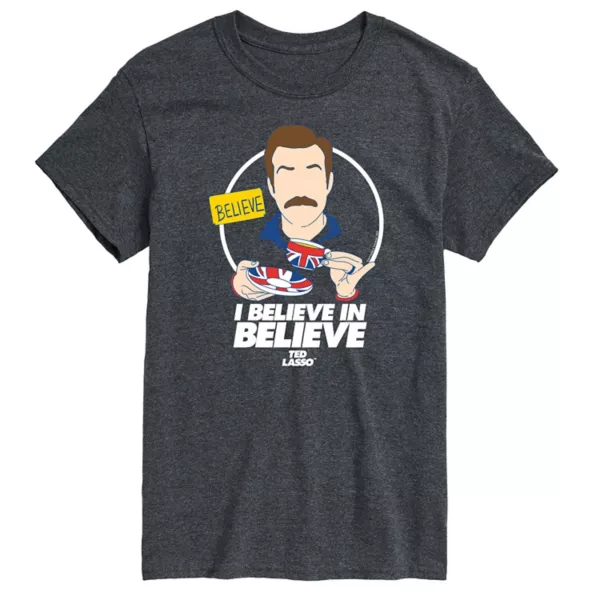 Мужская футболка Ted Lasso с принтом "Я верю" Licensed Character, серый 
Мужская футболка Ted Lasso с принтом "Я верю" Licensed Character, серый