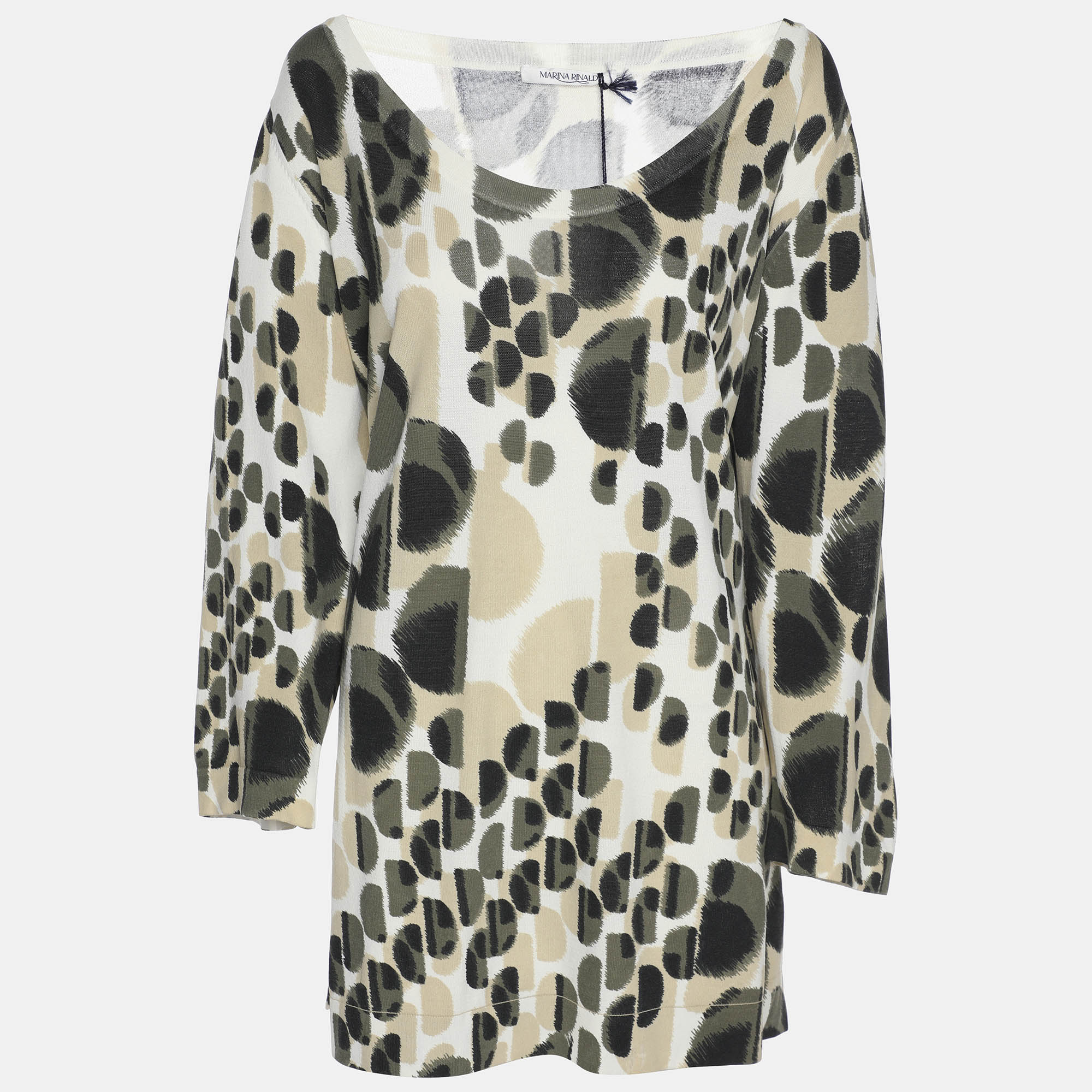 Свитер Marina Rinaldi из разноцветного джерси с вырезом-лодочкой и рукавами 3/4
Свитер Marina Rinaldi из разноцветного джерси с вырезом-лодочкой и рукавами 3/4