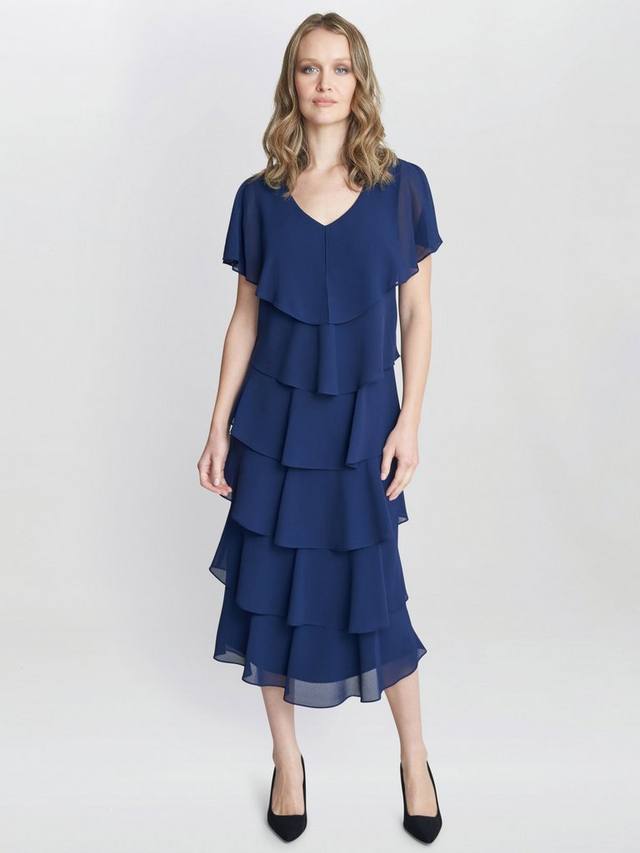 Многоуровневое платье миди от ребекки Gina Bacconi, темно-синий
Многоуровневое платье миди от ребекки Gina Bacconi, темно-синий