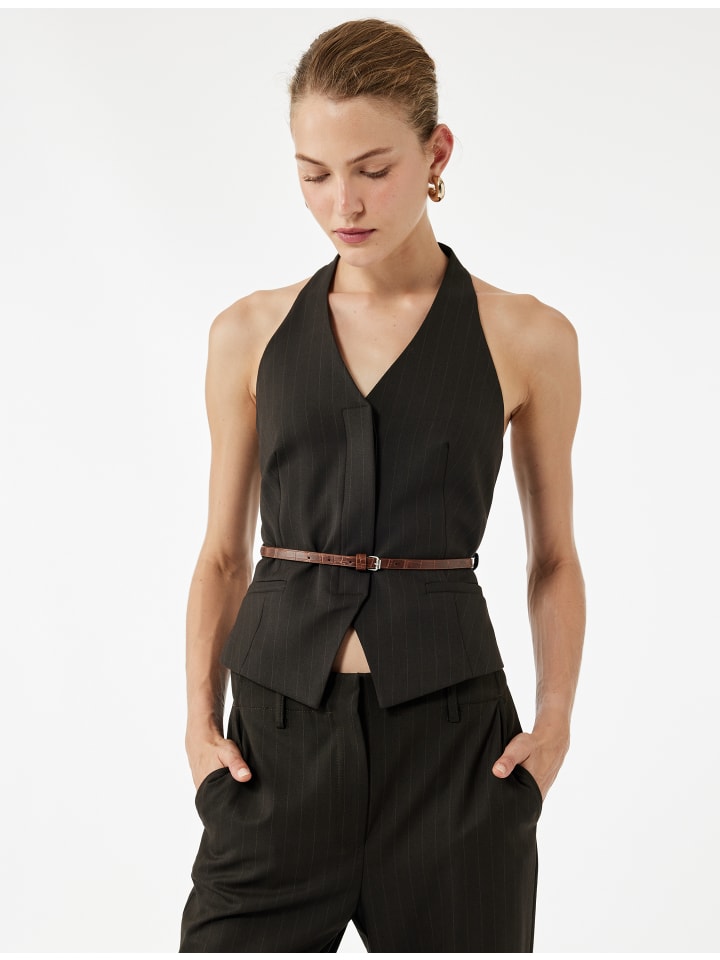 KOTON Коричневый жилет в западную полоску
KOTON Коричневый жилет в западную полоску