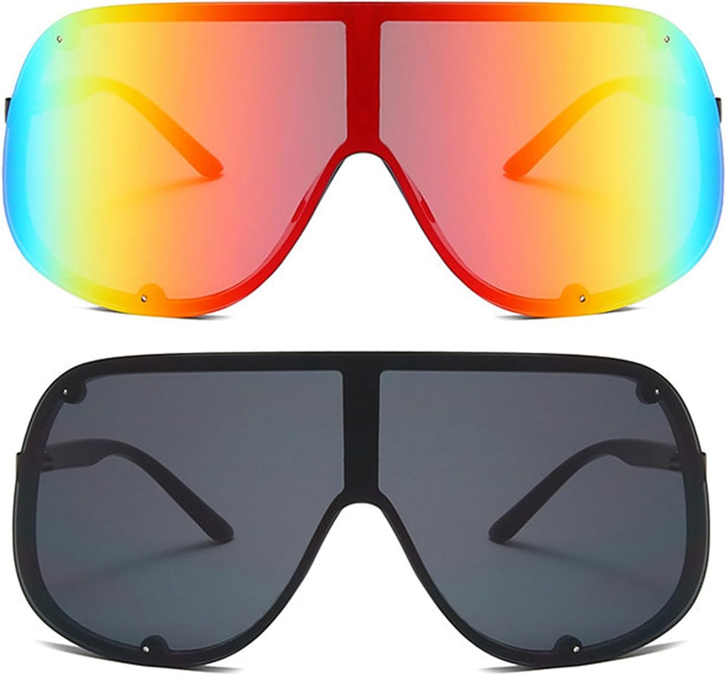 Солнцезащитные очки Willochra Fashion Wave Mask для женщин и мужчин, модные солнцезащитные очки большого размера в стиле панк, роскошные дизайнерские очки в стиле Y2K, 2pcs-black&red Lens
Солнцезащитные очки Willochra Fashion Wave Mask для женщин и мужчин, модные солнцезащитные очки большого размера в стиле панк, роскошные дизайнерские очки в стиле Y2K, 2pcs-black&red Lens