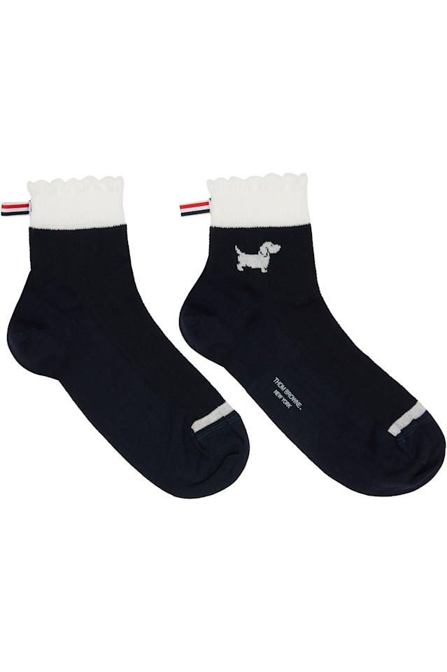 Носки Hector с ажурной вышивкой Thom Browne, черный
Носки Hector с ажурной вышивкой Thom Browne, черный