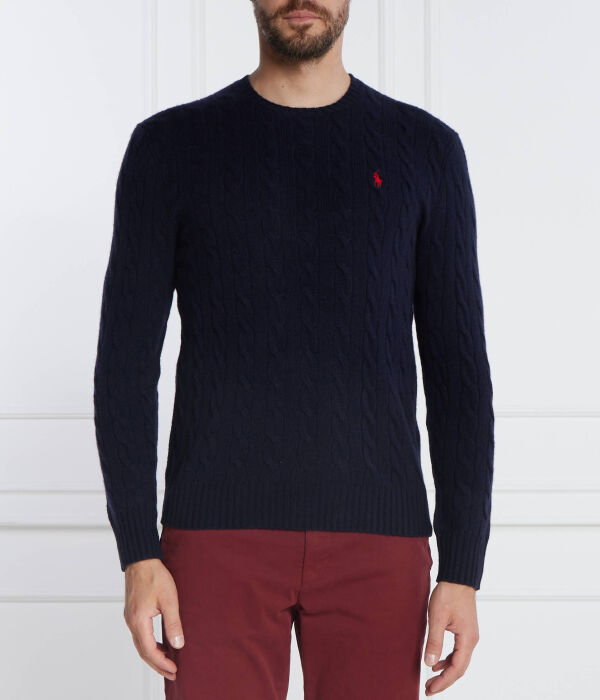 Шерстяной свитер Slim fit Polo Ralph Lauren, синий 
Шерстяной свитер Slim fit Polo Ralph Lauren, синий