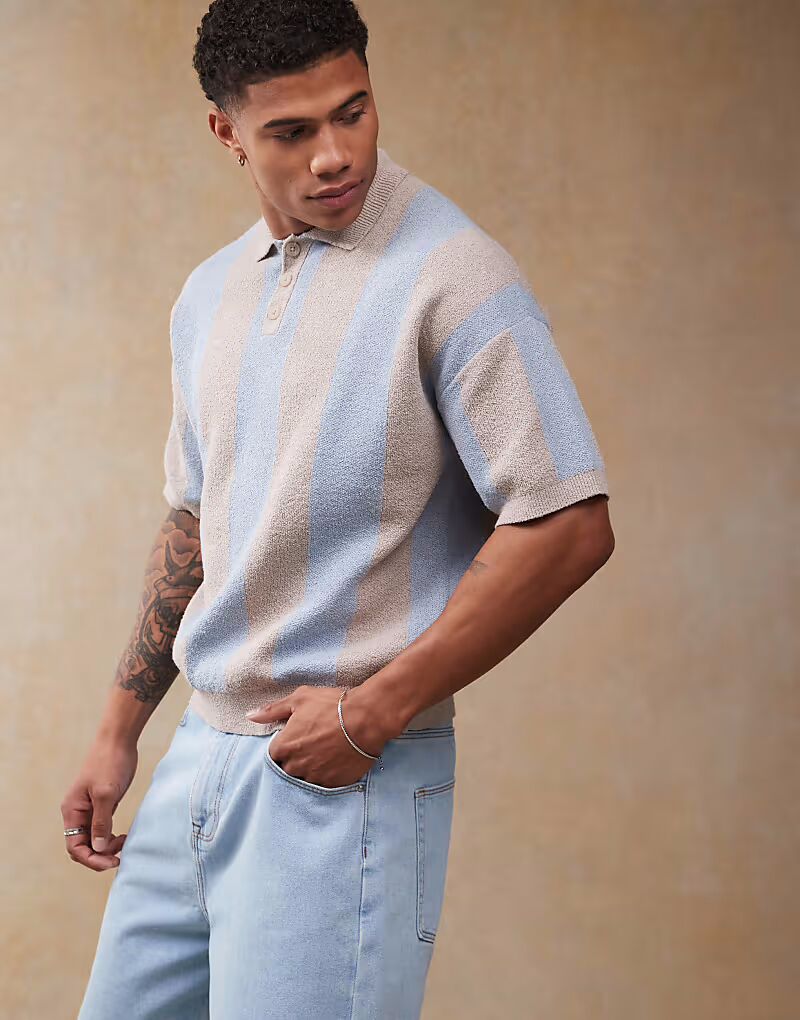 ASOS DESIGN свободная легкая фактурная трикотажная рубашка-поло в полоску цвета камня
ASOS DESIGN свободная легкая фактурная трикотажная рубашка-поло в полоску цвета камня