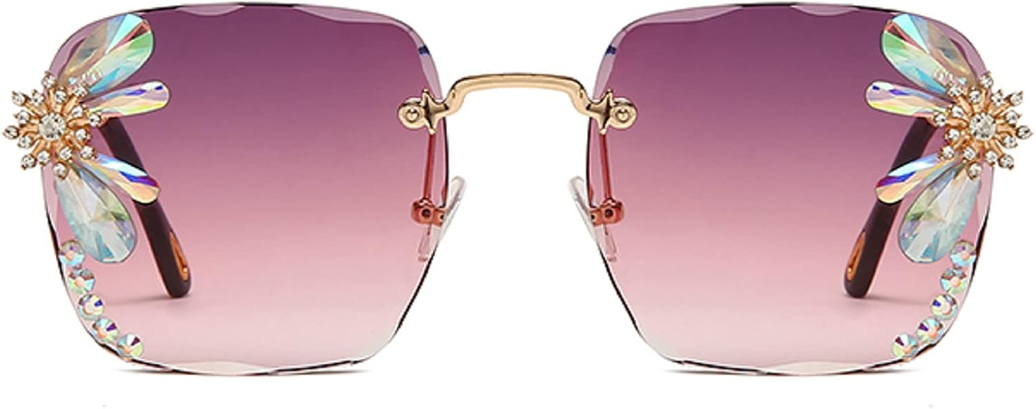 Винтажные солнцезащитные очки без оправы с квадратными линзами, украшенные стразами, в стиле ретро, роскошные солнцезащитные очки с бриллиантами, идеально подходящие для вечеринок mincl, Purple&pink
Винтажные солнцезащитные очки без оправы с квадратными линзами, украшенные стразами, в стиле ретро, роскошные солнцезащитные очки с бриллиантами, идеально подходящие для вечеринок mincl, Purple&pink