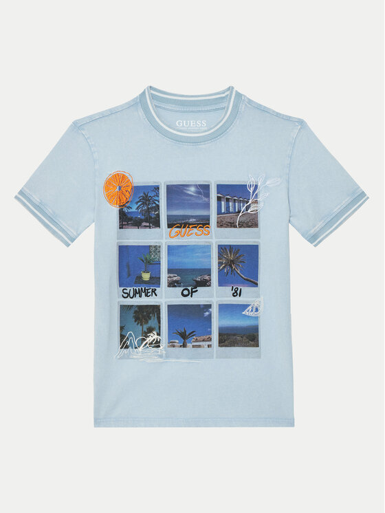 Футболка обычного кроя L5GI11 K8HM4 Guess, голубой 
Футболка обычного кроя L5GI11 K8HM4 Guess, голубой