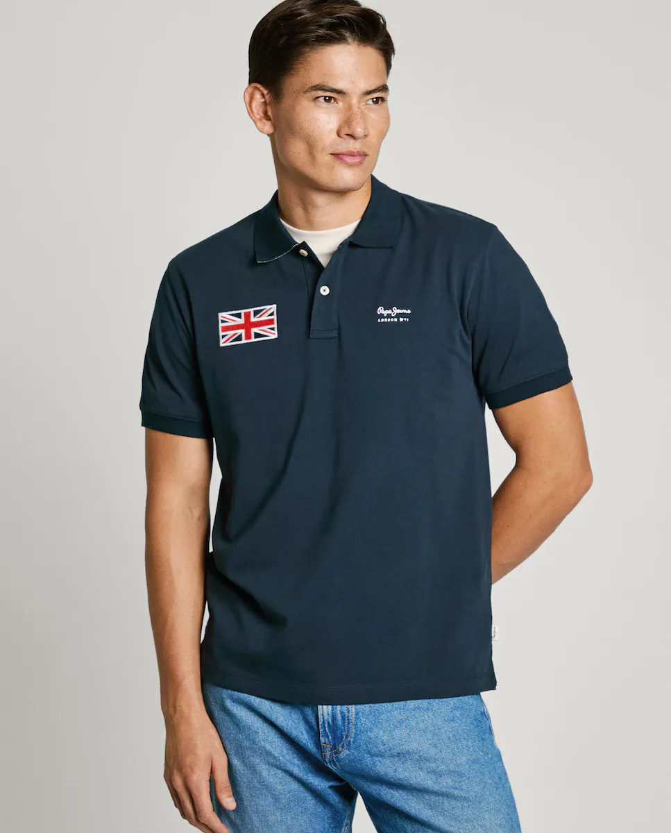 Мужская рубашка-поло с короткими рукавами из пике с нашивкой Union Jack Pepe Jeans, темно-синий
Мужская рубашка-поло с короткими рукавами из пике с нашивкой Union Jack Pepe Jeans, темно-синий