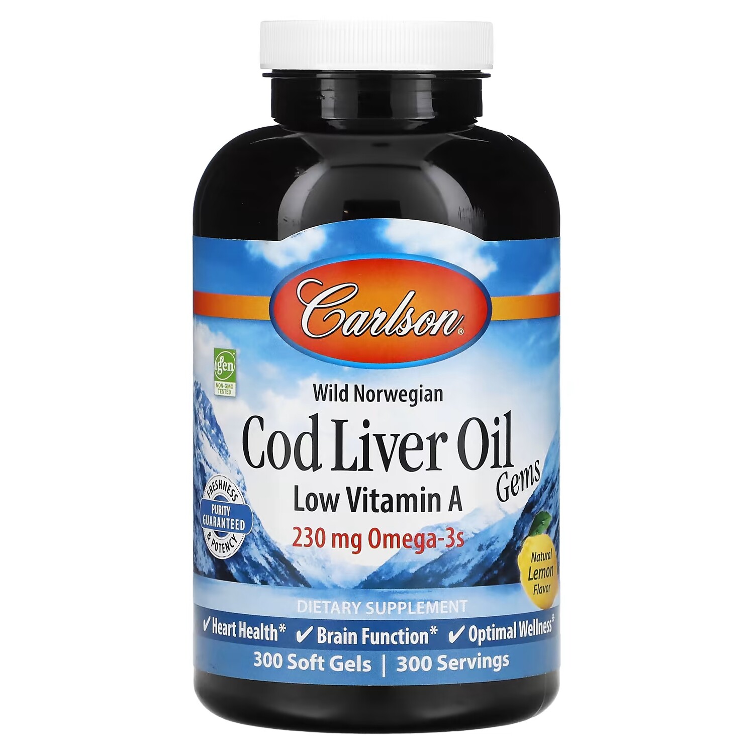 Омега-3 Carlson Wild Norwegian Cod Liver Oil Gems Low Vitamin A с лимонным вкусом 230 мг, 300 капсул
Омега-3 Carlson Wild Norwegian Cod Liver Oil Gems Low Vitamin A с лимонным вкусом 230 мг, 300 капсул