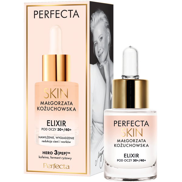 Увлажняющий и разглаживающий эликсир для кожи под глазами и век 30+/40+, 15 мл Perfecta Skin małgorzata kożuchowska 
Увлажняющий и разглаживающий эликсир для кожи под глазами и век 30+/40+, 15 мл Perfecta Skin małgorzata kożuchowska
