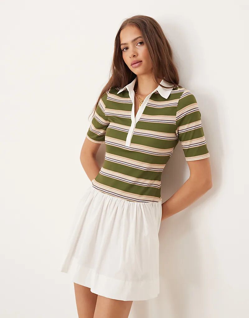 Мини-платье ASOS DESIGN в стиле регби с короткими рукавами в разноцветную полоску
Мини-платье ASOS DESIGN в стиле регби с короткими рукавами в разноцветную полоску