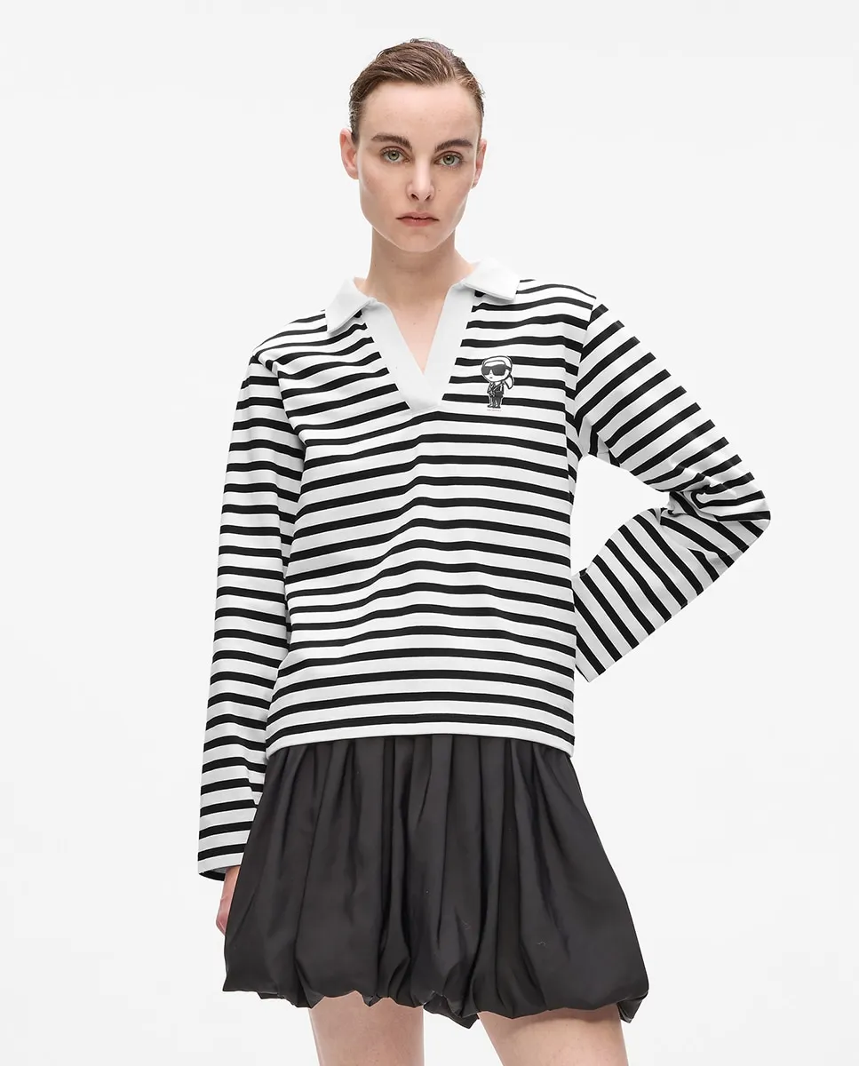 Поло в полоску Ikon Karl Lagerfeld, черный
Поло в полоску Ikon Karl Lagerfeld, черный