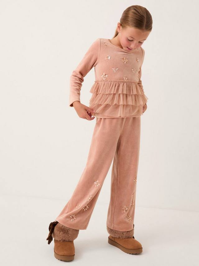 Детские брюки-клеш из велюра с декоративными элементами Monsoon, Pink
Детские брюки-клеш из велюра с декоративными элементами Monsoon, Pink