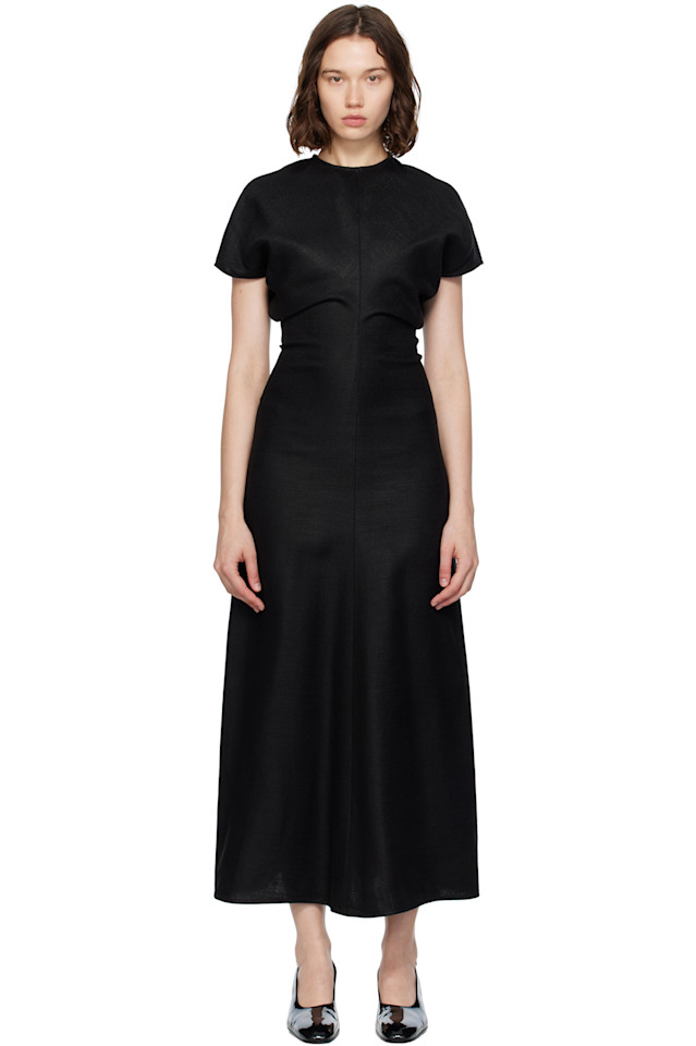 Платье миди с заниженной талией и фактурой корзинного плетения Toteme, черный
Платье миди с заниженной талией и фактурой корзинного плетения Toteme, черный